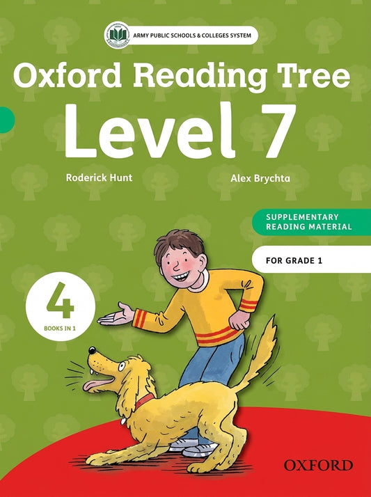 Oxford Reading Tree Level 7 Stories Book of 4 for Grade 1, green cover with boy and golden dog illustration, supplementary reading material