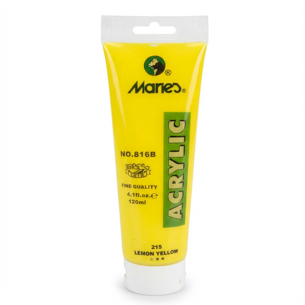 Maries Acrylic Paint Lemon Yellow 215 75ml tube for canvas painting and art supplies
