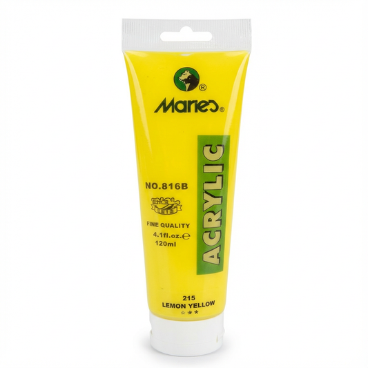 Maries Acrylic Paint Lemon Yellow 215 75ml tube for canvas painting and art supplies
