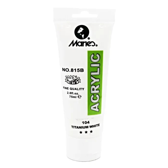 Maries Acrylic Paint Titanium White 104 75ml tube for canvas painting and art supplies