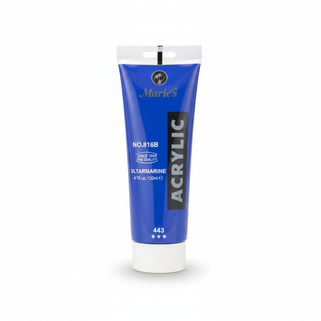 Marie's Acrylic Paint Ultramarine 120ml tube with blue packaging and white cap