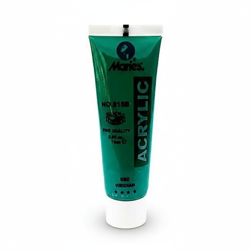 Matisse Acrylic Paint 75ml tube in Viridian green with white cap and flip-top dispenser