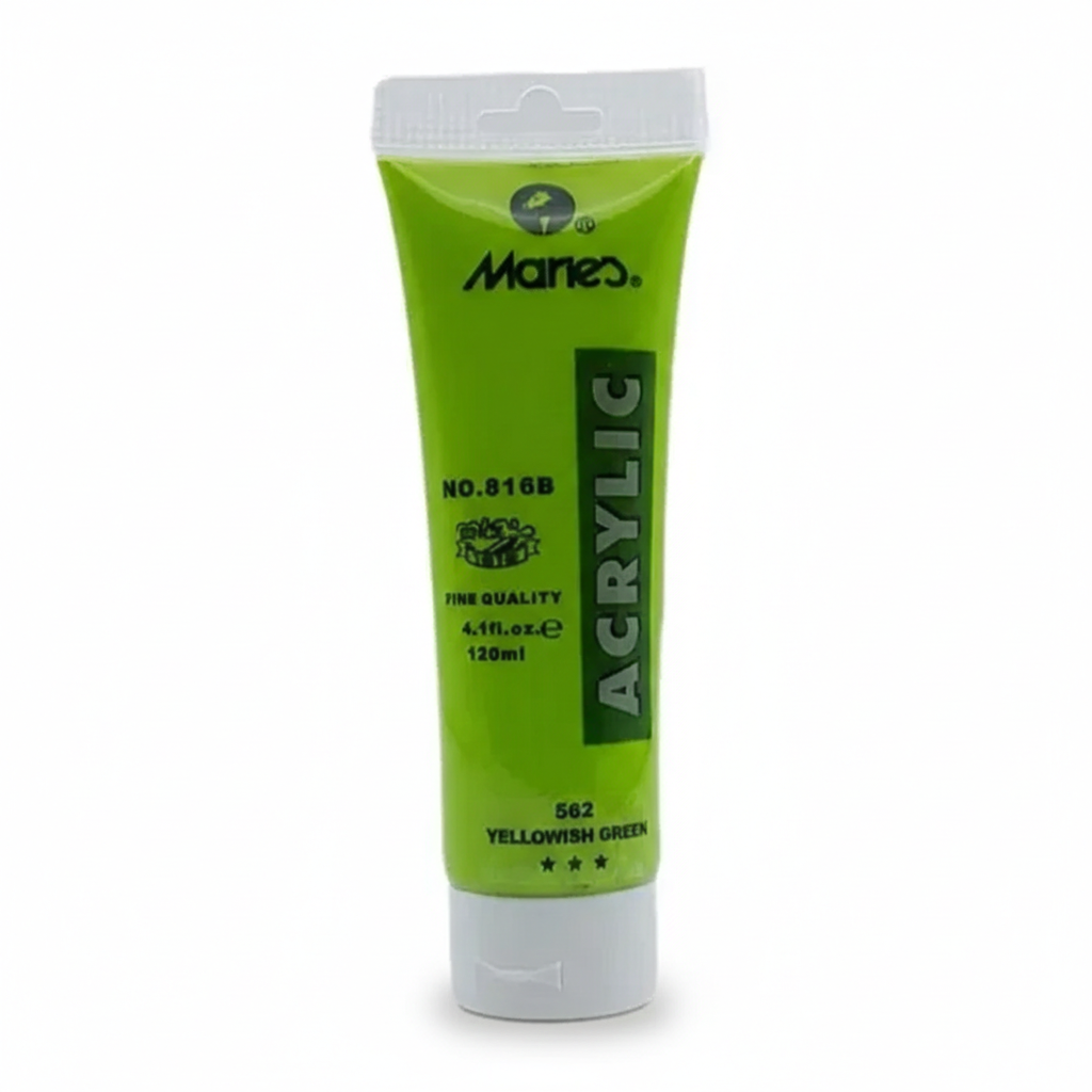 Maries Acrylic Paint 120ml tube in yellowish green, model No. 816B, with green and white packaging.