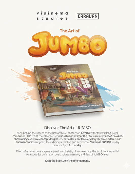 The Art of Jumbo hardcover art book by Caravan Visinema Studies with illustrated cover showing animation studio scene and character artwork