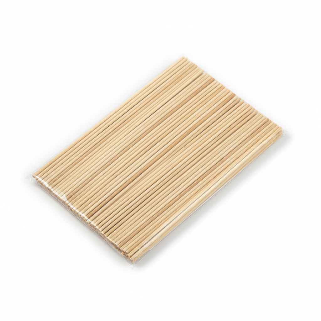 Art Ice Sticks Simple L - Bundle of natural light wood craft sticks, large size, arranged in neat bound package on white background