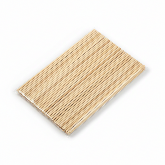 Art Ice Sticks Simple L - Bundle of natural light wood craft sticks, large size, arranged in neat bound package on white background
