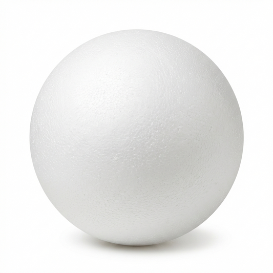 White polystyrene sphere 40mm Art Thermo Ball shown against white background, smooth finish, single unit from 10-pack