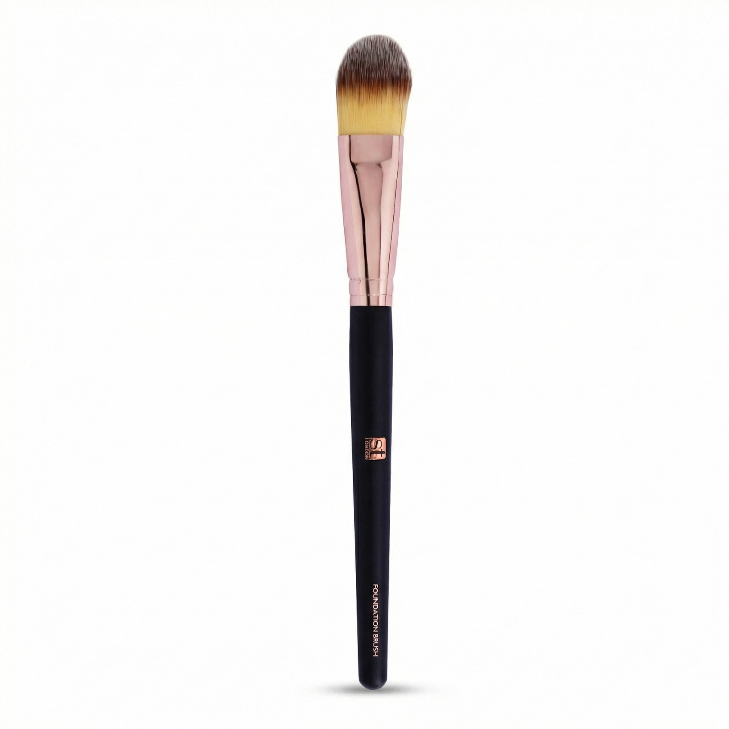 Base Brush #12 with pink ferrule, black handle, and dense rounded synthetic bristle head against white background
