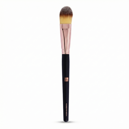 Base Brush #12 with pink ferrule, black handle, and dense rounded synthetic bristle head against white background