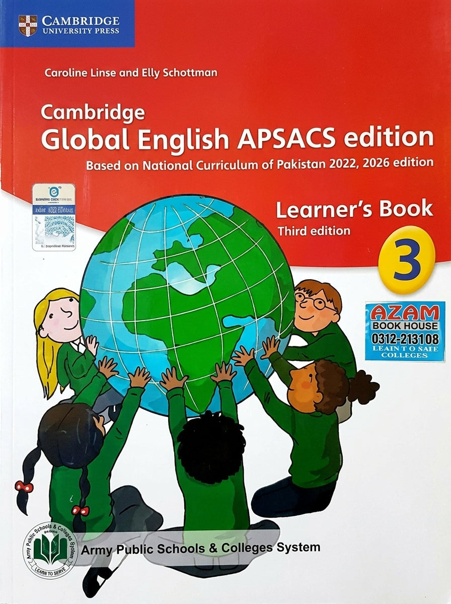 Cambridge Global English APSACS Learner's Book 3, red cover with diverse children holding globe illustration
