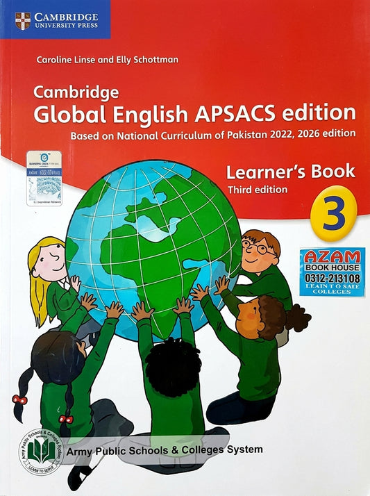 Cambridge Global English APSACS Learner's Book 3, red cover with diverse children holding globe illustration