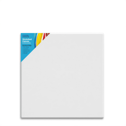 Seawhite Stretched Canvas 60x60cm with standard edge, white primed surface, ready for oils and acrylics