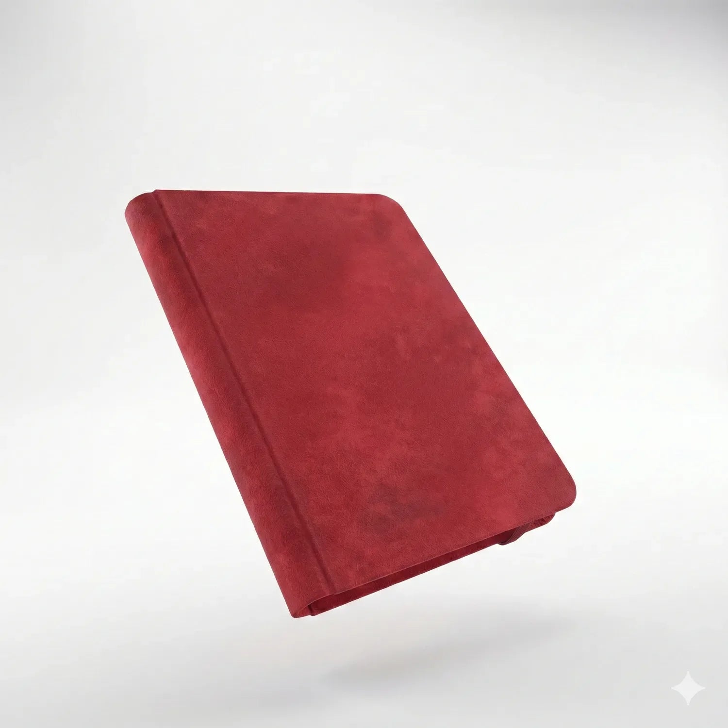 Red hardcover Card Album 48P with smooth suede-like finish and reinforced binding, displayed at an angle on white background