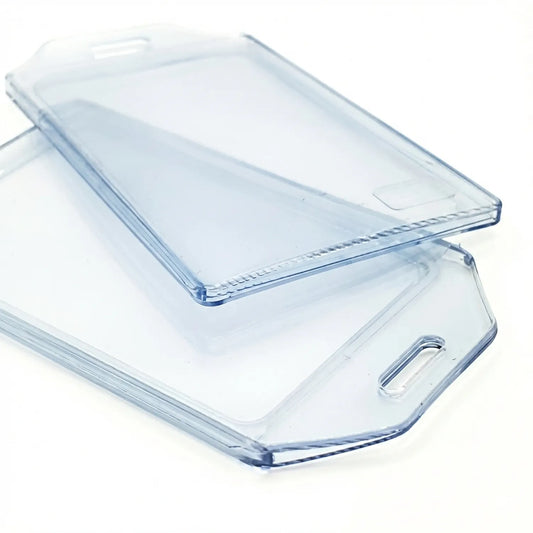 Card Case T065 clear plastic stackable storage organizer with handles, showing open lid and closed base configuration