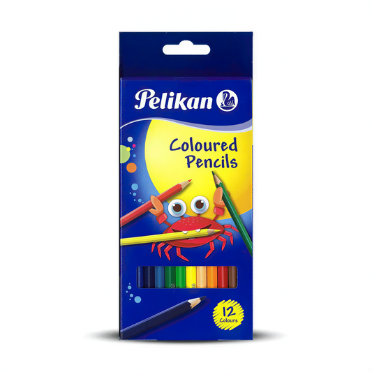 Pelikan Coloured Pencils 12-color set with blue packaging and red crab design
