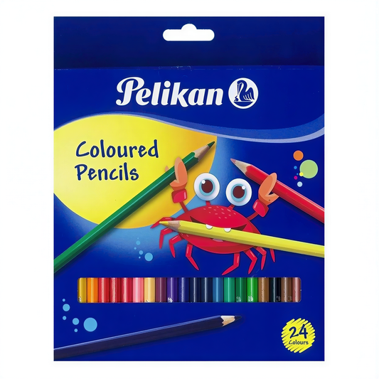 Pelikan Coloured Pencils 24 colors set with red crab design on packaging