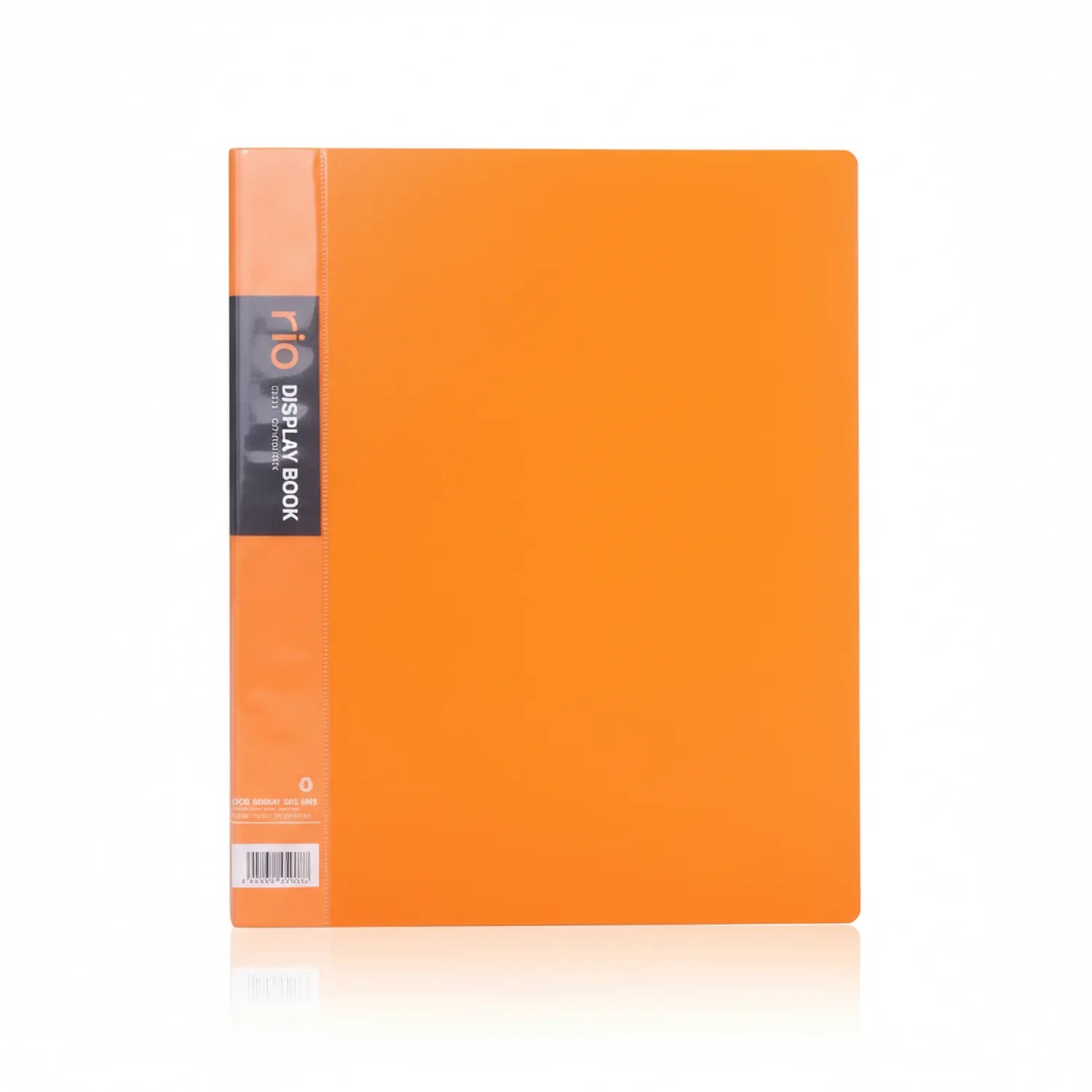 File Pocket A4 40P orange document organizer with dark gray band label and barcode on spine