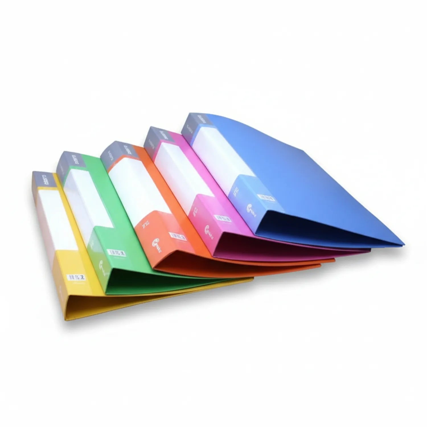 File Ring 712 - 6-piece colorful document organizer set in yellow, green, orange, pink, purple, and blue with white label panels