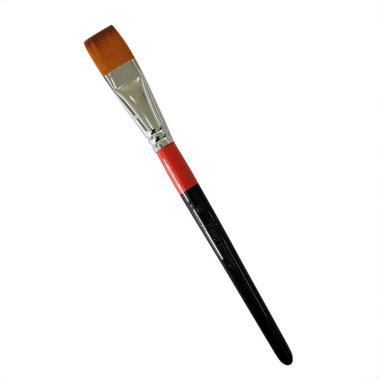 Keep Smiling Flat Brush No. 6 with natural bristles, metal ferrule, black handle with red band