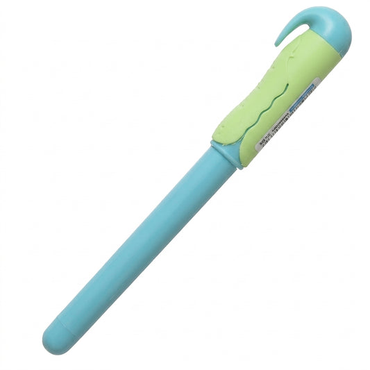 Mg No 971 Fountain Pen with lime green barrel and turquoise blue hooked cap