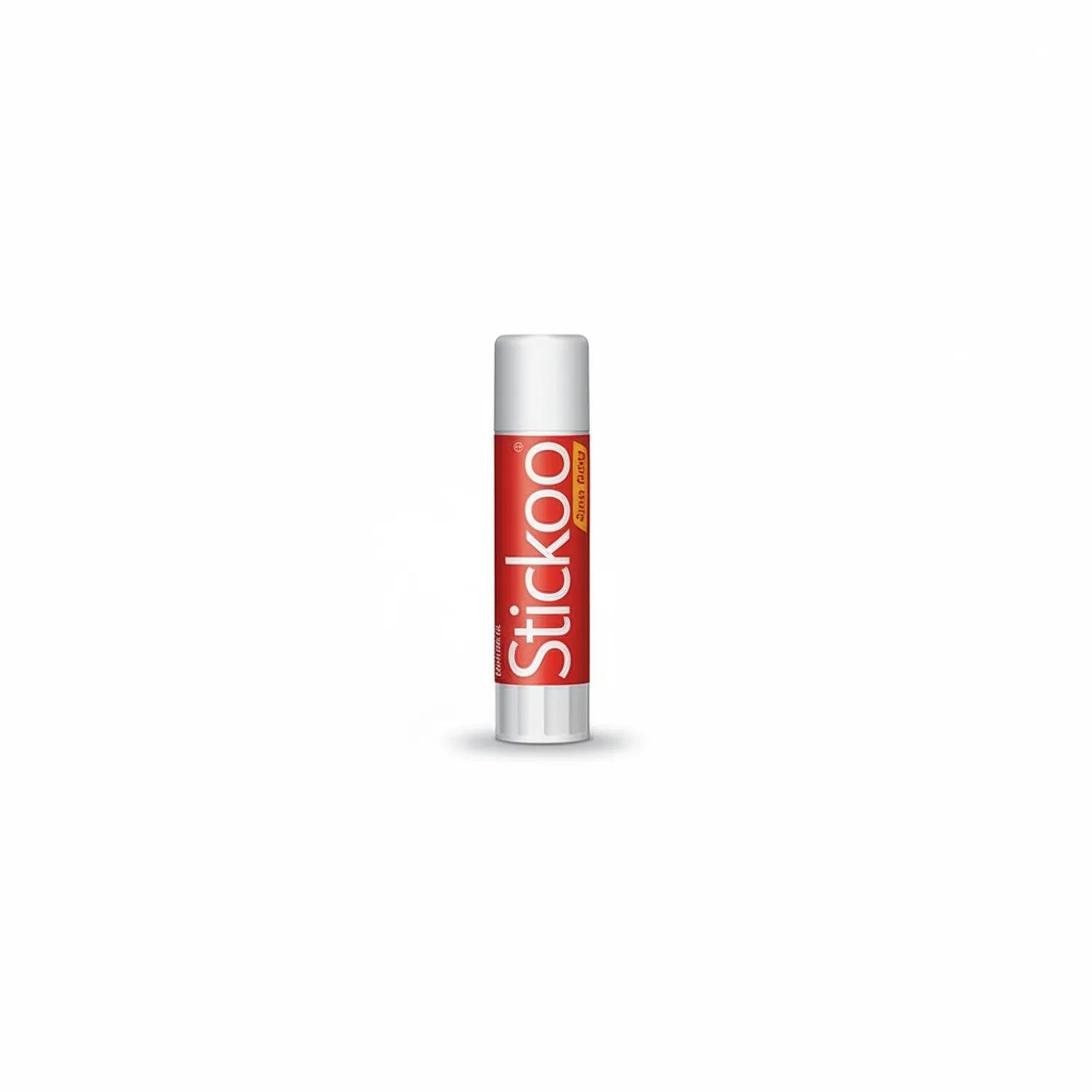 Stickoo 10G glue stick with red label and white barrel, displayed against white background with shadow
