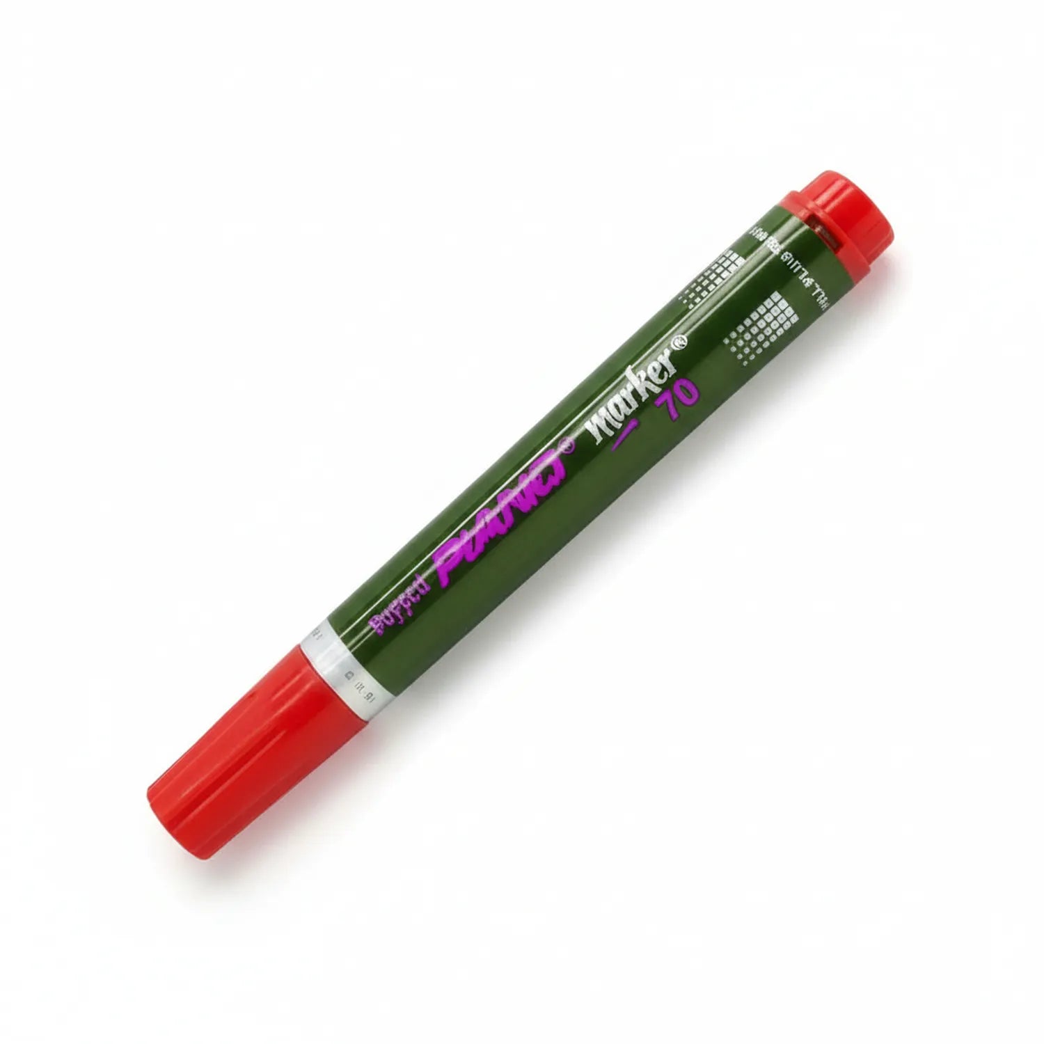 Marvy Marker Wb Piano Red paint marker with red cap and barrel shown on white background, professional marking pen