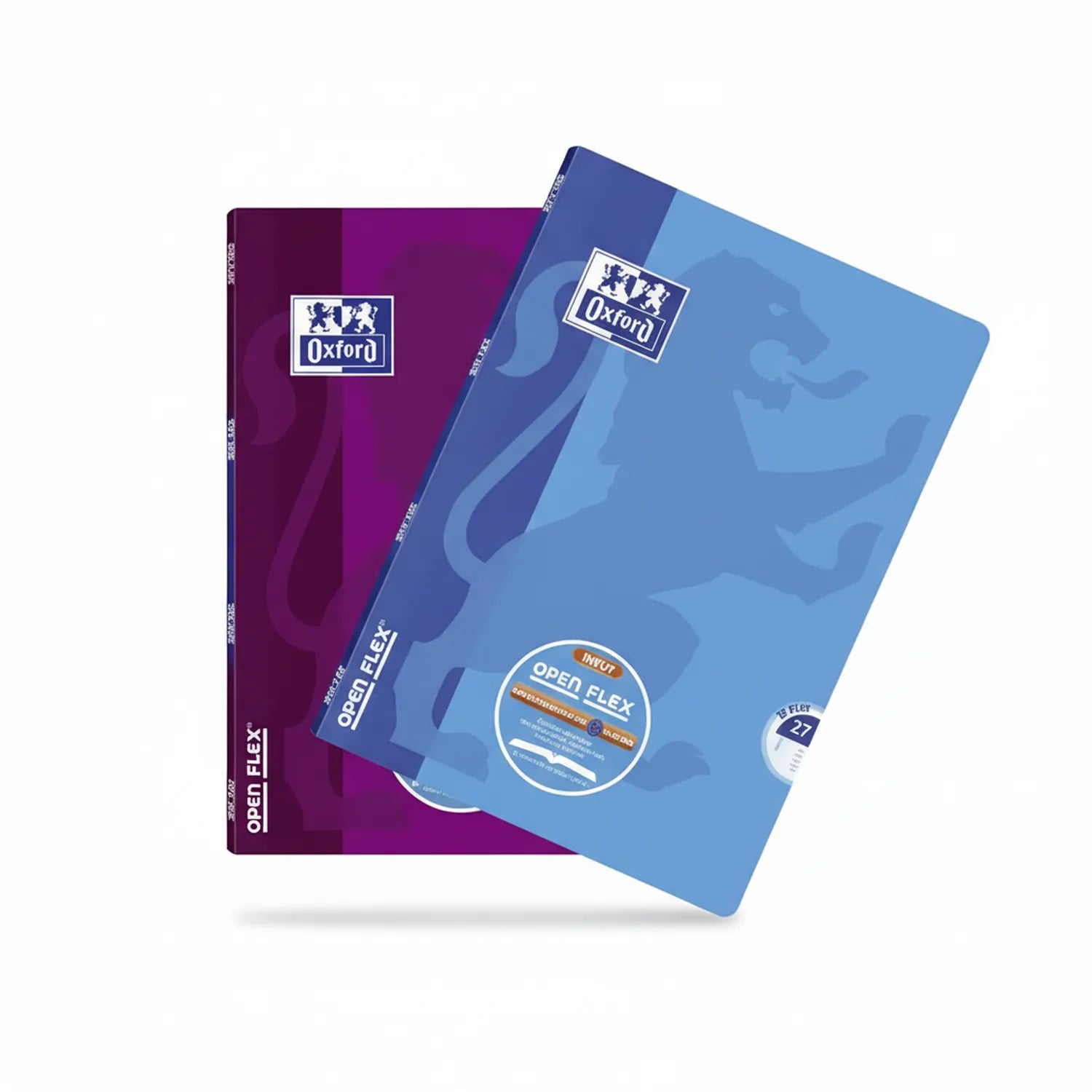 Oxford Open Flex Note Pads 80 sheets - purple and blue flexible covers with Oxford branding and circular Open Flex badge visible on packaging