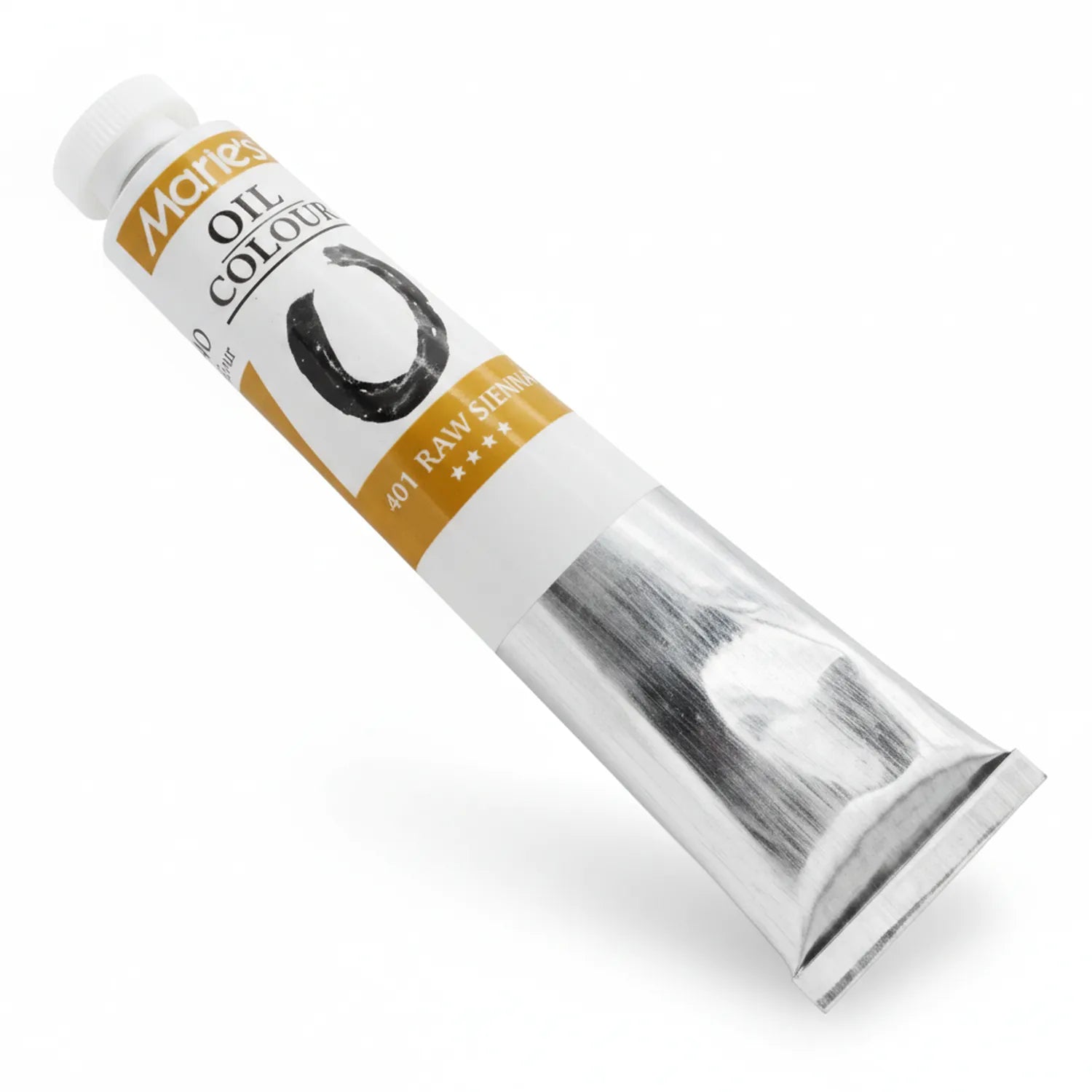 Markel Oil Colour 401 Raw Sienna single tube with white cap and gold label on white background