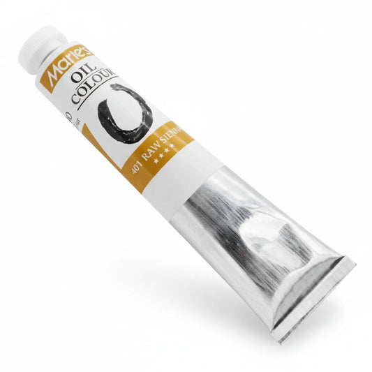 Markel Oil Colour 401 Raw Sienna single tube with white cap and gold label on white background