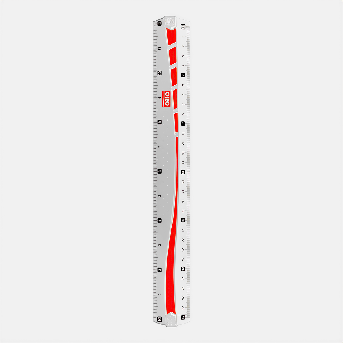 Oro Foot Ruler 30cm 12 inch dual-scale measuring tool with red and white markings