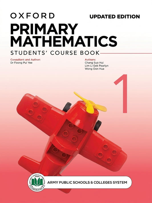Oxford Primary Mathematics Student's Course Book 1 Updated Edition with red aircraft toy design on pink background cover