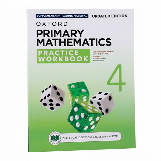 Oxford Primary Mathematics Practice Workbook 4 Updated Edition with colorful dice on green cover