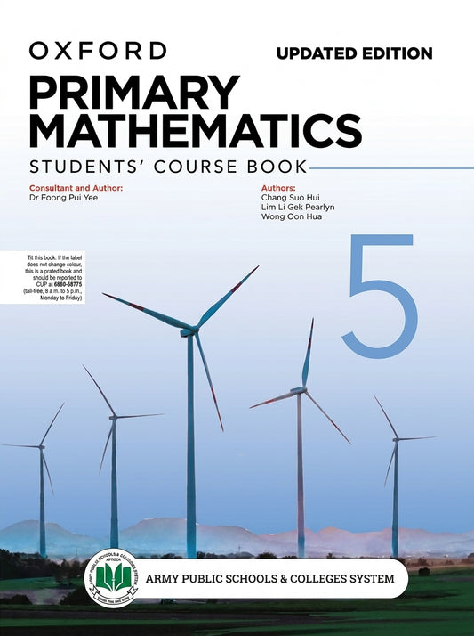 Oxford Primary Mathematics Student Course Book 5 Updated Edition with wind turbine landscape cover design
