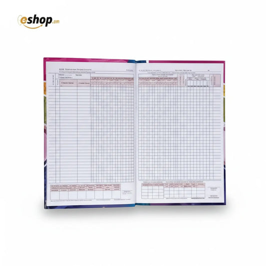 Open attendance register showing grid pages with rainbow-colored index tabs, pre-printed columns for date and student information tracking
