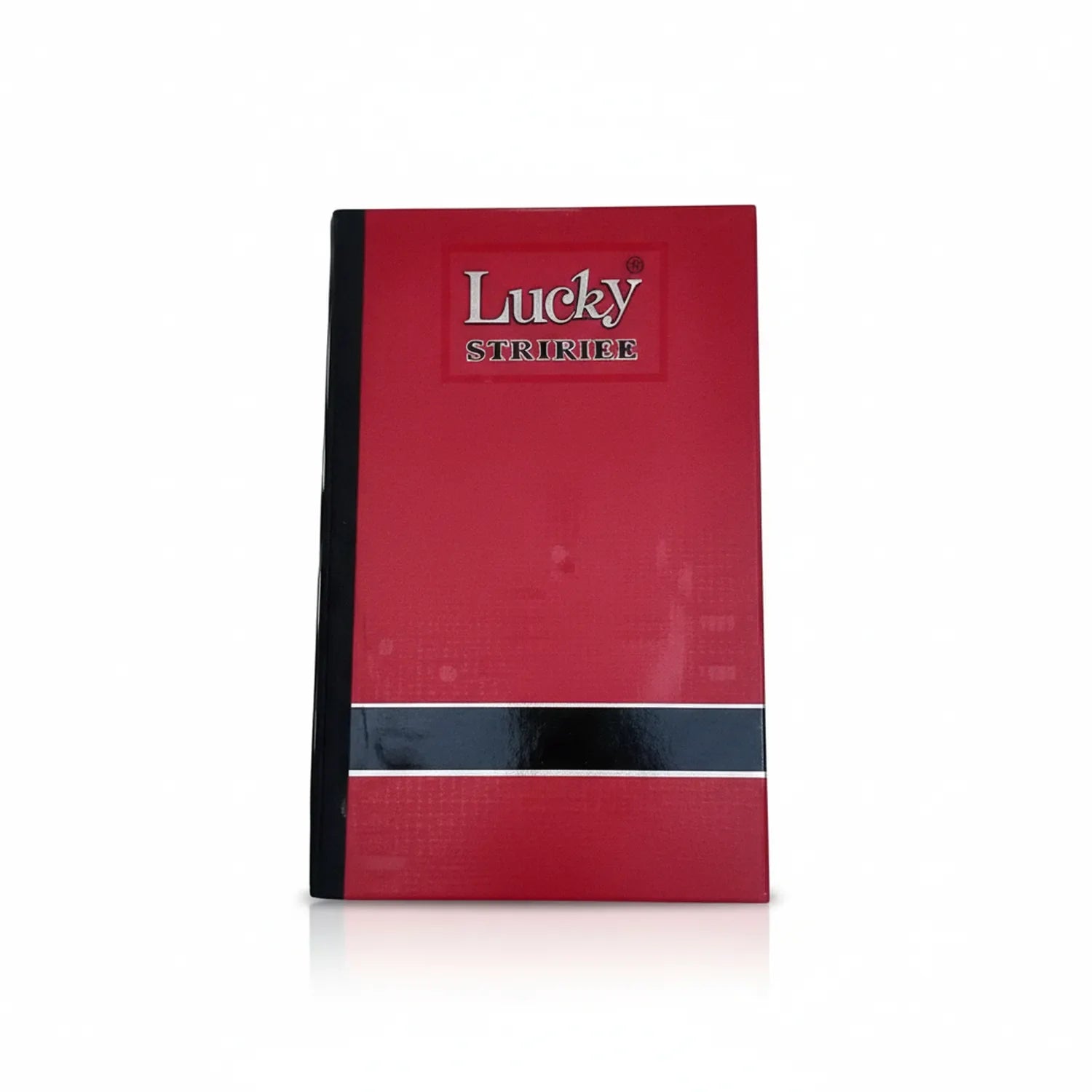 Lucky Strike Register Attendance Daily 02 Em red hardcover attendance book with black binding stripe and silver logo