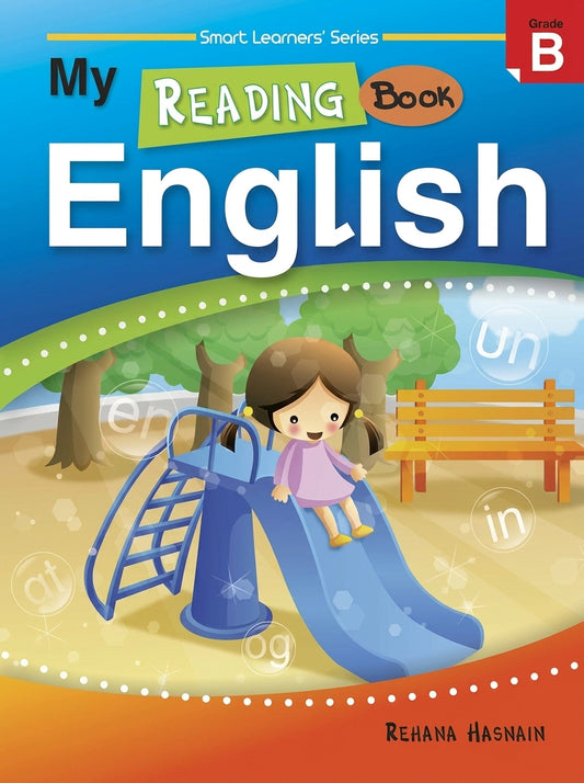 Smart Learners' Series My Reading Book English Grade B with colorful playground illustration and girl on slide
