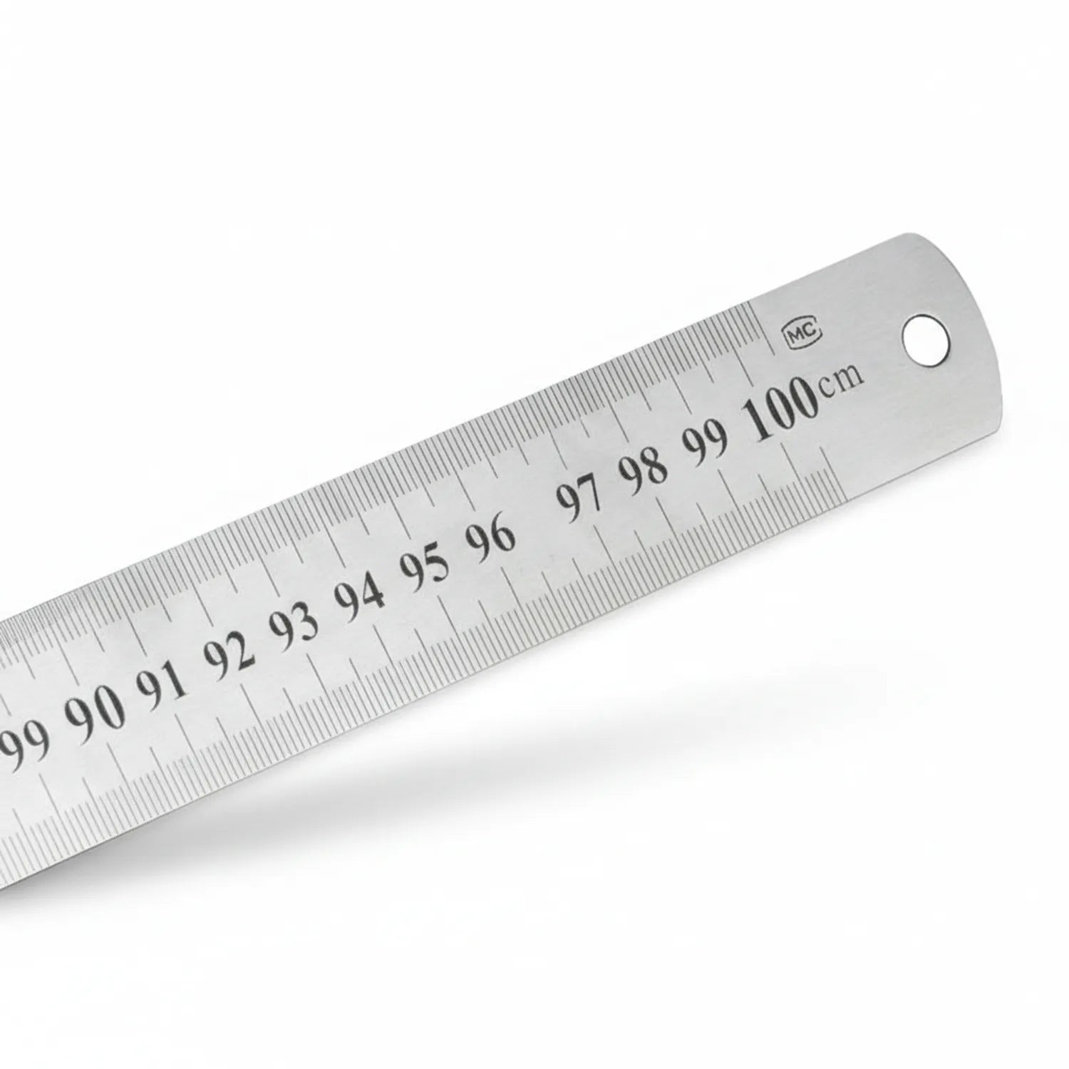 Scale Steel 40 Inch precision ruler showing metric centimeter measurements from 0-100cm with clear numbering and fine calibration marks on white background