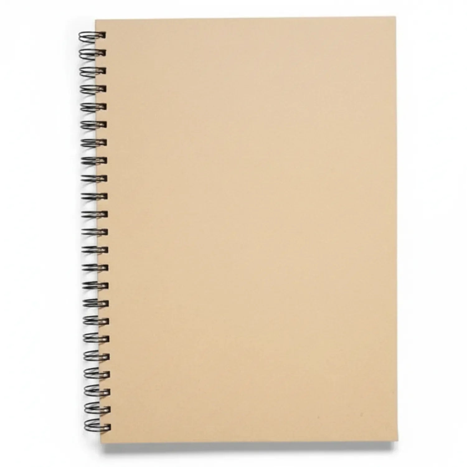Sketchbook 350G A3 with kraft paper cover and black spiral binding on left edge against white background