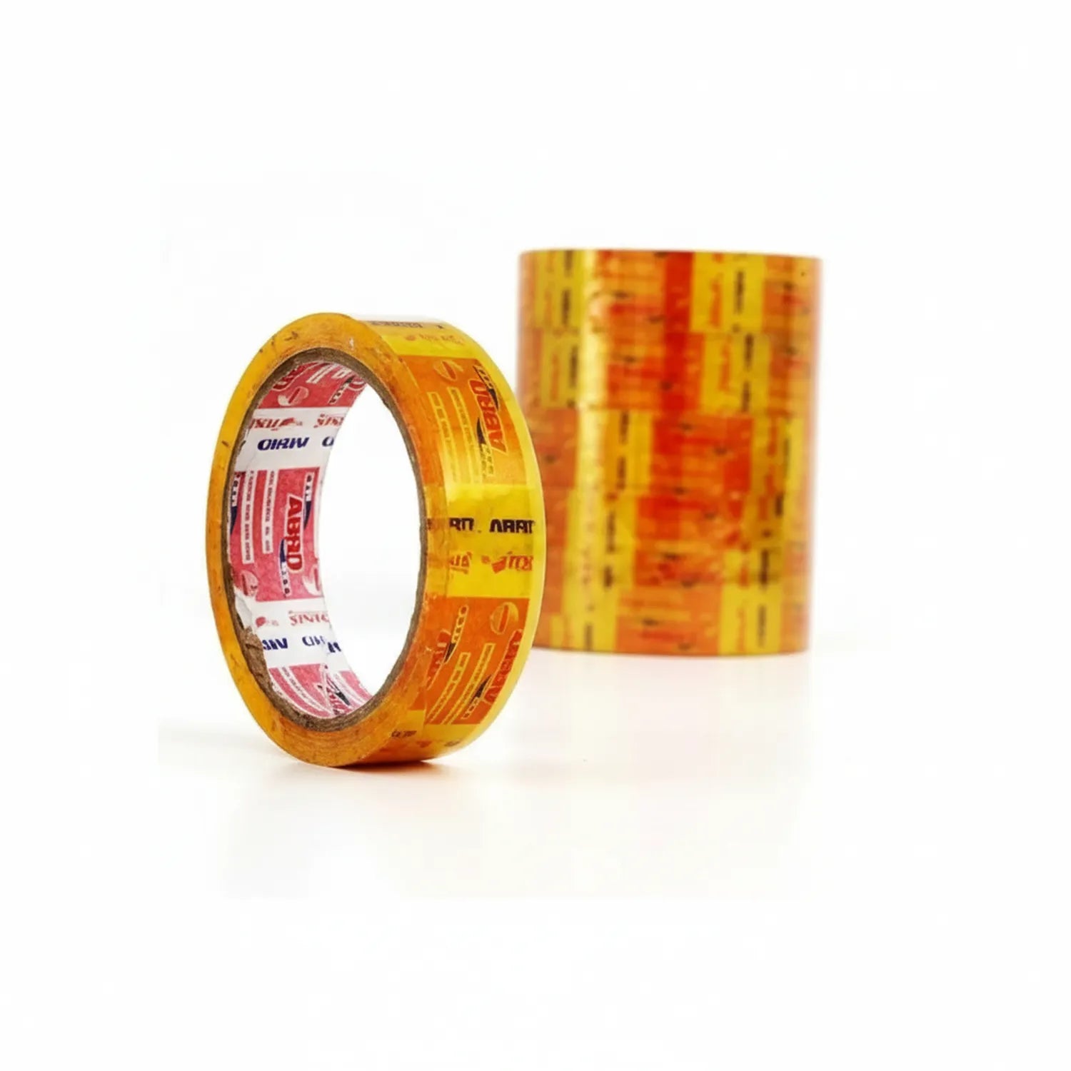 Eagle Scotch 1 Inch clear packing tape - one unrolled ring and one full roll shown against white background