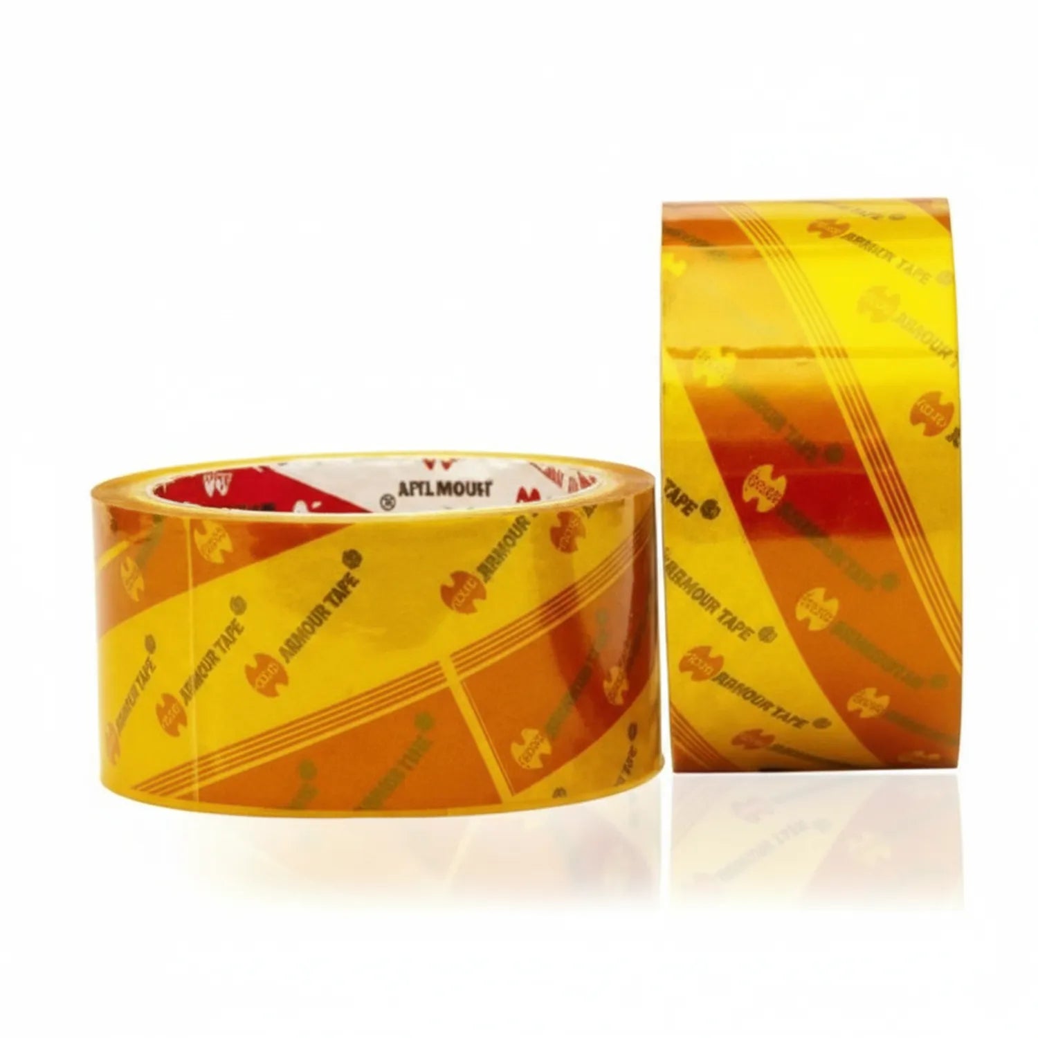 Scotch 2 Inch Armor Tape - two clear tape rolls with yellow and red branded packaging shown side by side on white background