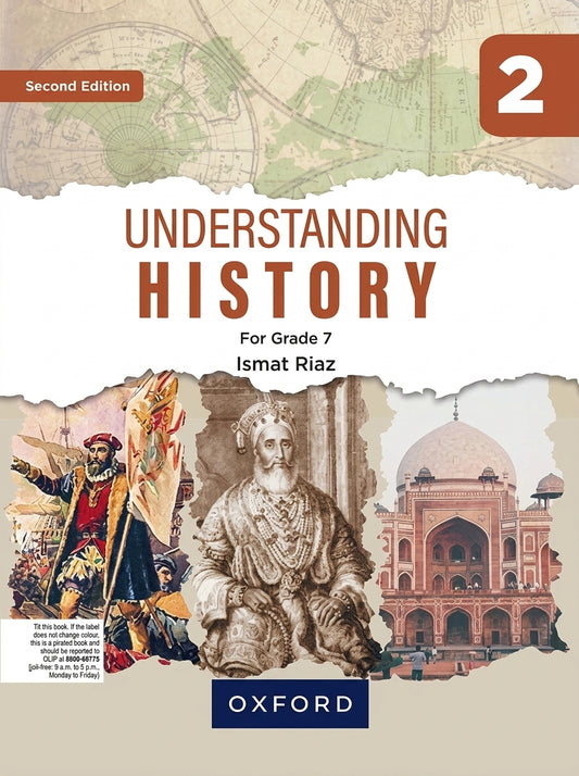 Understanding History Grade 7 Second Edition textbook by Ismat Riaz, Oxford University Press, with historical illustrations and monument imagery