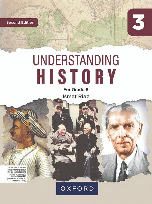 Understanding History Grade 8 Book 3 Second Edition by Ismat Riaz, Oxford publisher, with historical figures and maps