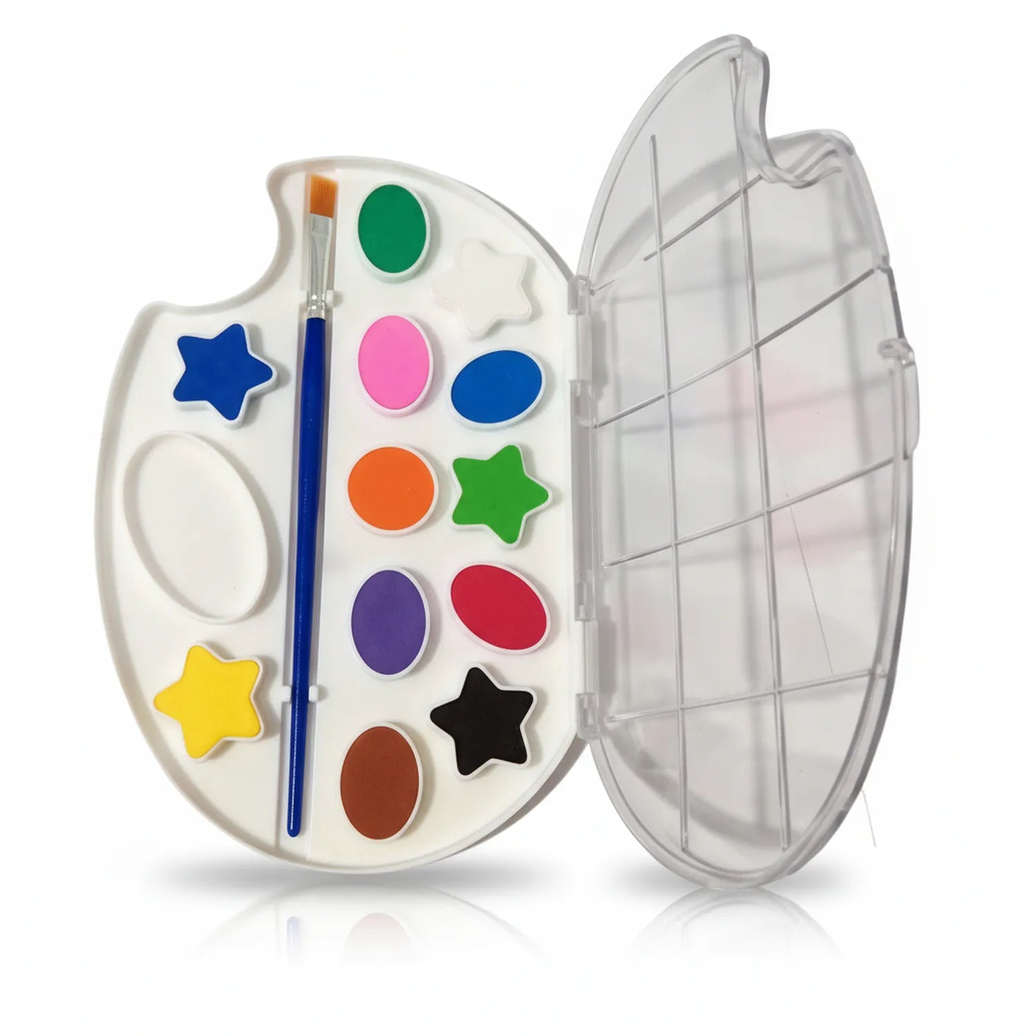 Water Color Piano 12C watercolor paint set with 12 vibrant colors, professional brush, and clear hinged storage case